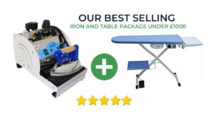 3.5 litre Commercial Iron with a Heated, Vacuum Ironing Board by Comel