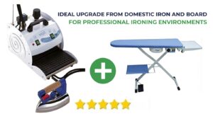 2 litre Commercial Iron with a Heated, Vacuum Ironing Board by Comel
