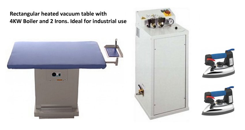Speedy 4KW Boiler, Two Irons and a Rectangular Table