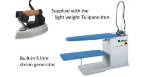 Comel Industrial Ironing Table, Boiler and Iron